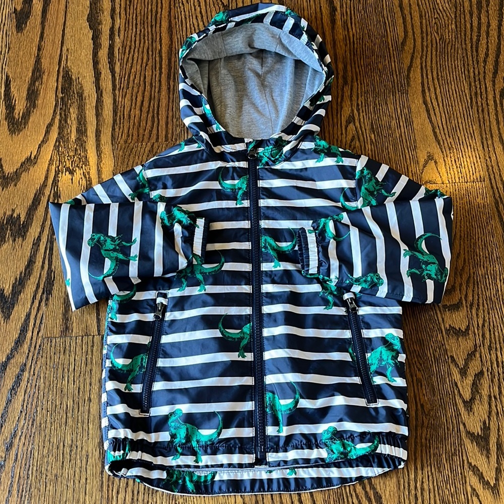 4T Baby Gay Dino stripe raincoat jacket